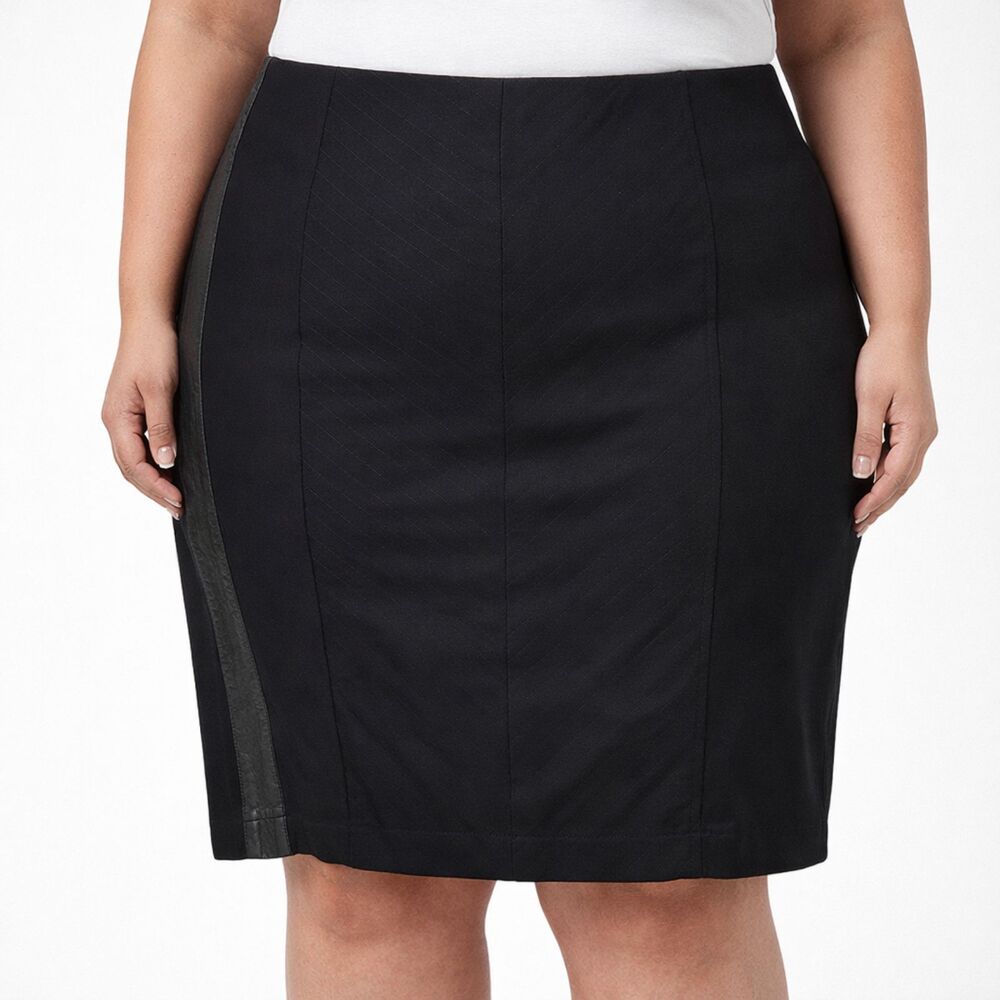 Lane Bryant Ponte Skirt Size 24 NWT Black Pencil Straight
